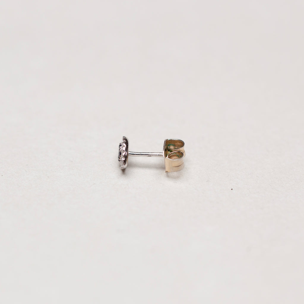 Vintage Evil Eye Diamond Stud with Sapphire