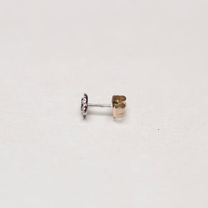 Vintage Evil Eye Diamond Stud with Sapphire