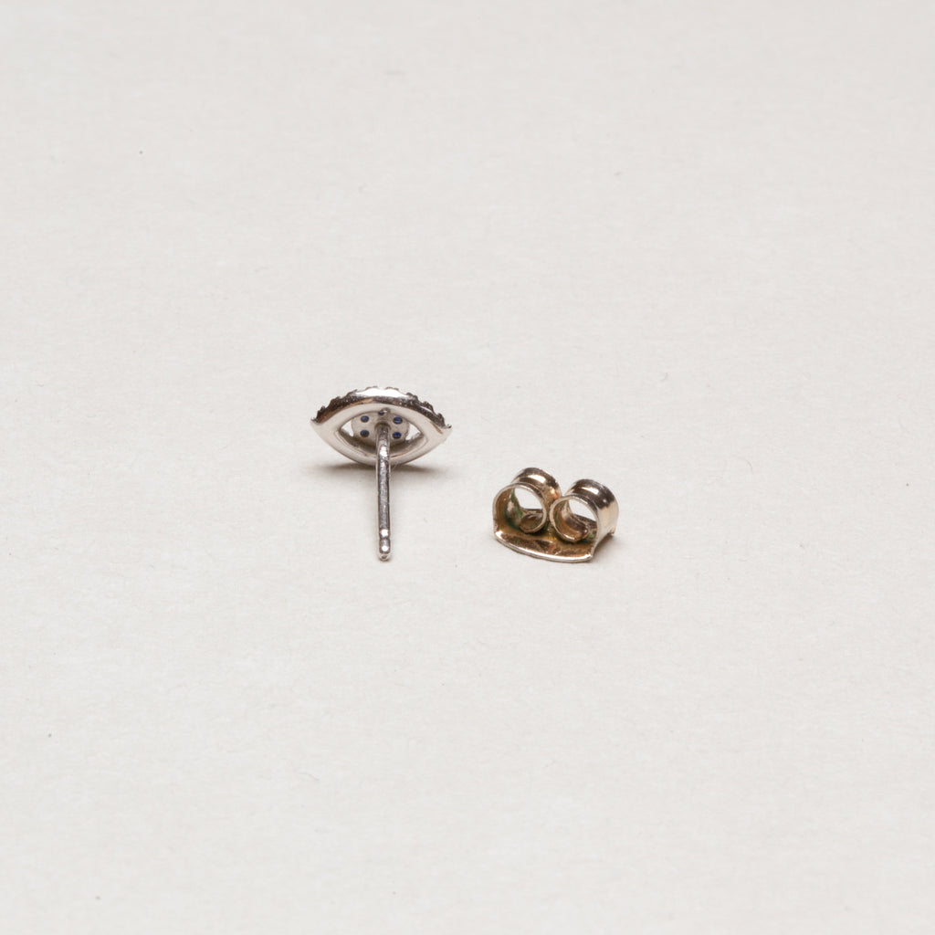 Vintage Evil Eye Diamond Stud with Sapphire