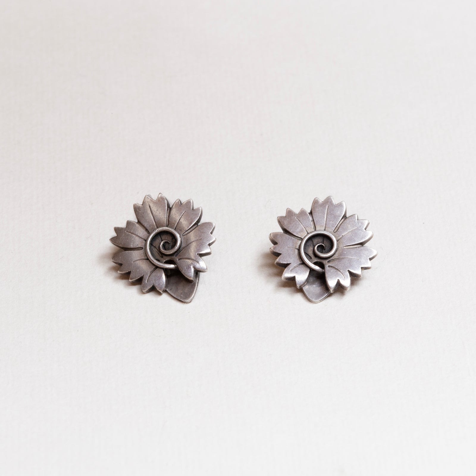 Vintage Georg Jensen Floral Clip-on Earrings