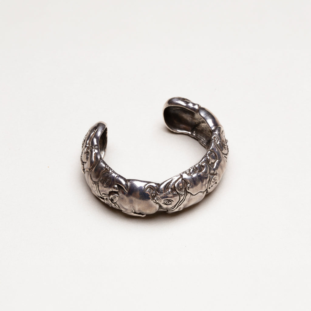 Vintage Sterling Silver "Safari" Cuff Bracelet