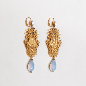 Vintage Gilded Buddha Drop Earrings