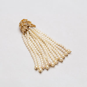 Vintage Pearl Tassel Pendant Brooch