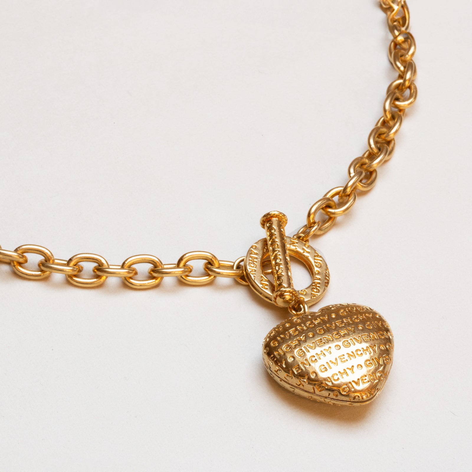 Vintage Givenchy Gold Heart Pendant Necklace