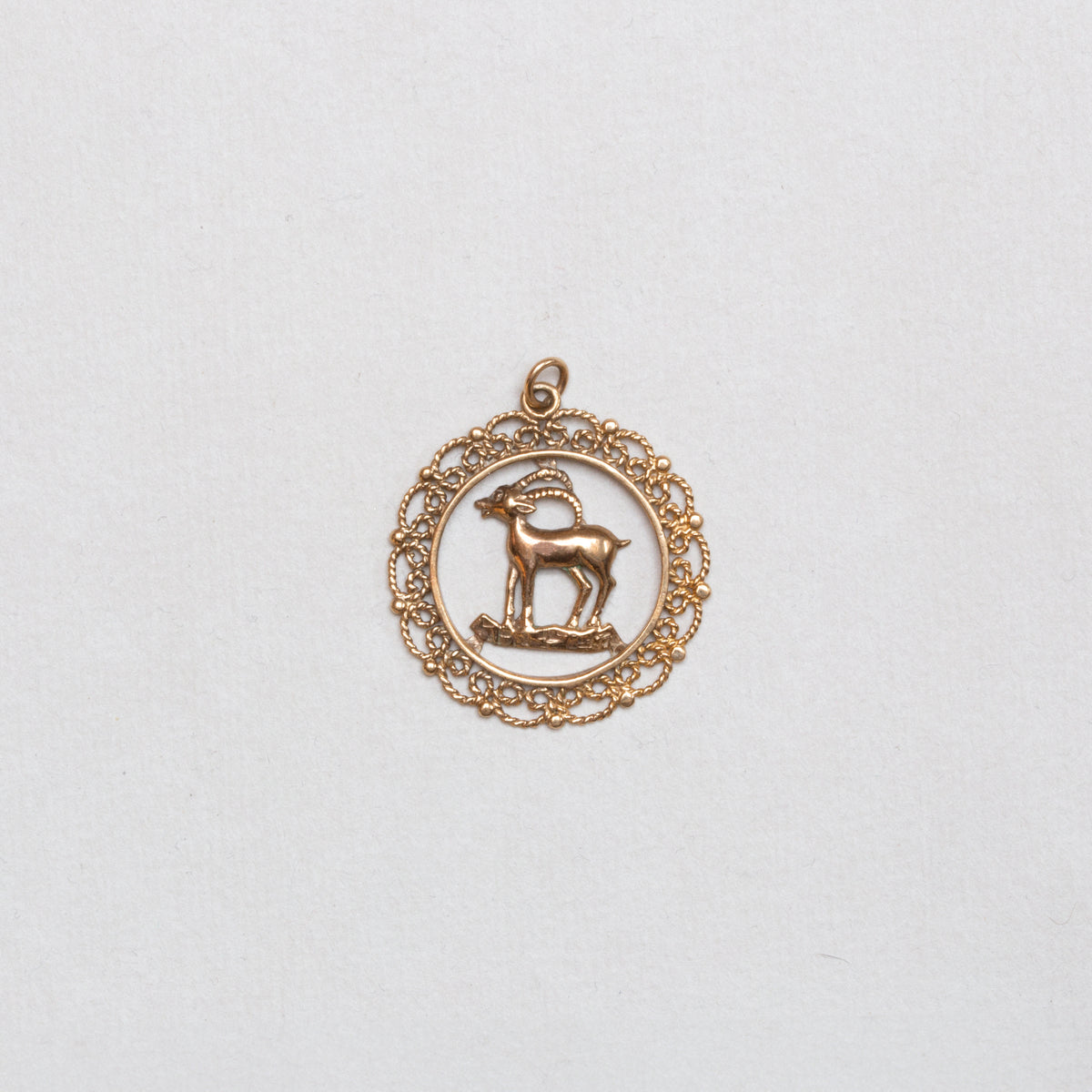 Vintage 9ct Gold Capricorn Pendant Charm