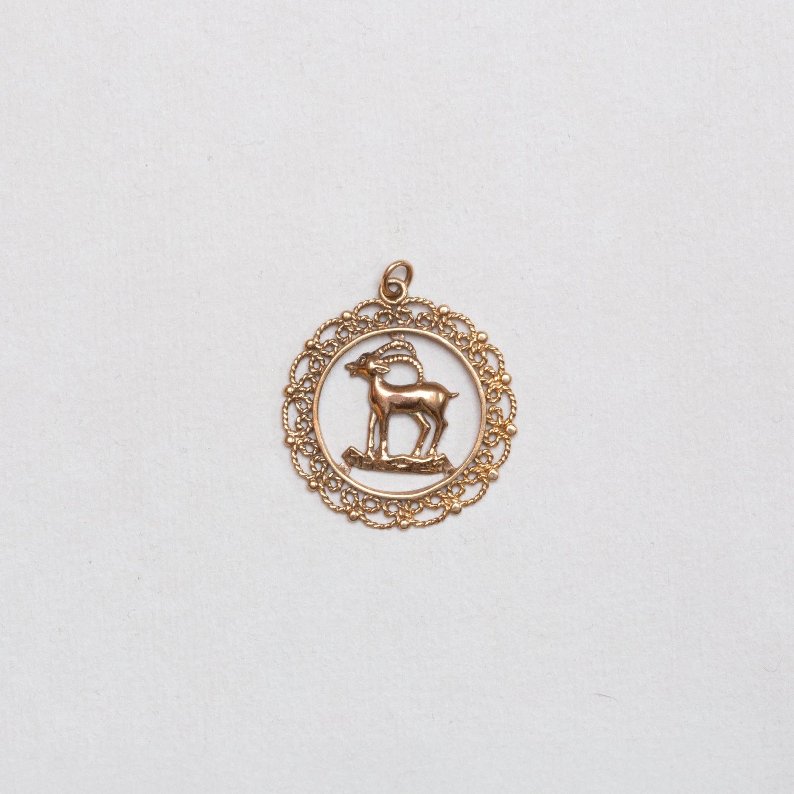 Vintage 9ct Gold Capricorn Pendant Charm