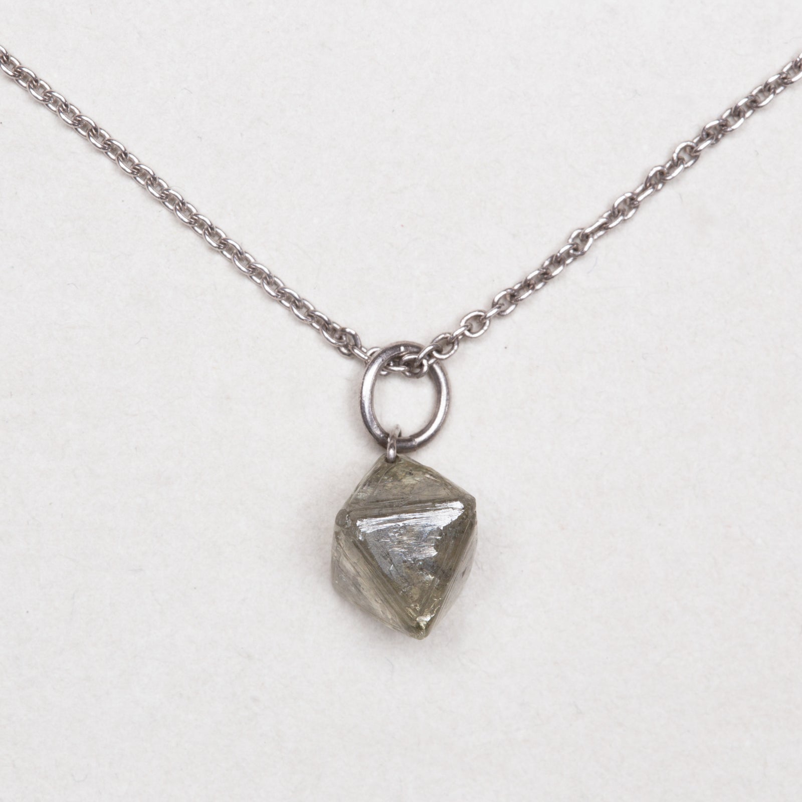 Vintage William Welstead Platinum Necklace with Rough-Cut Diamonds