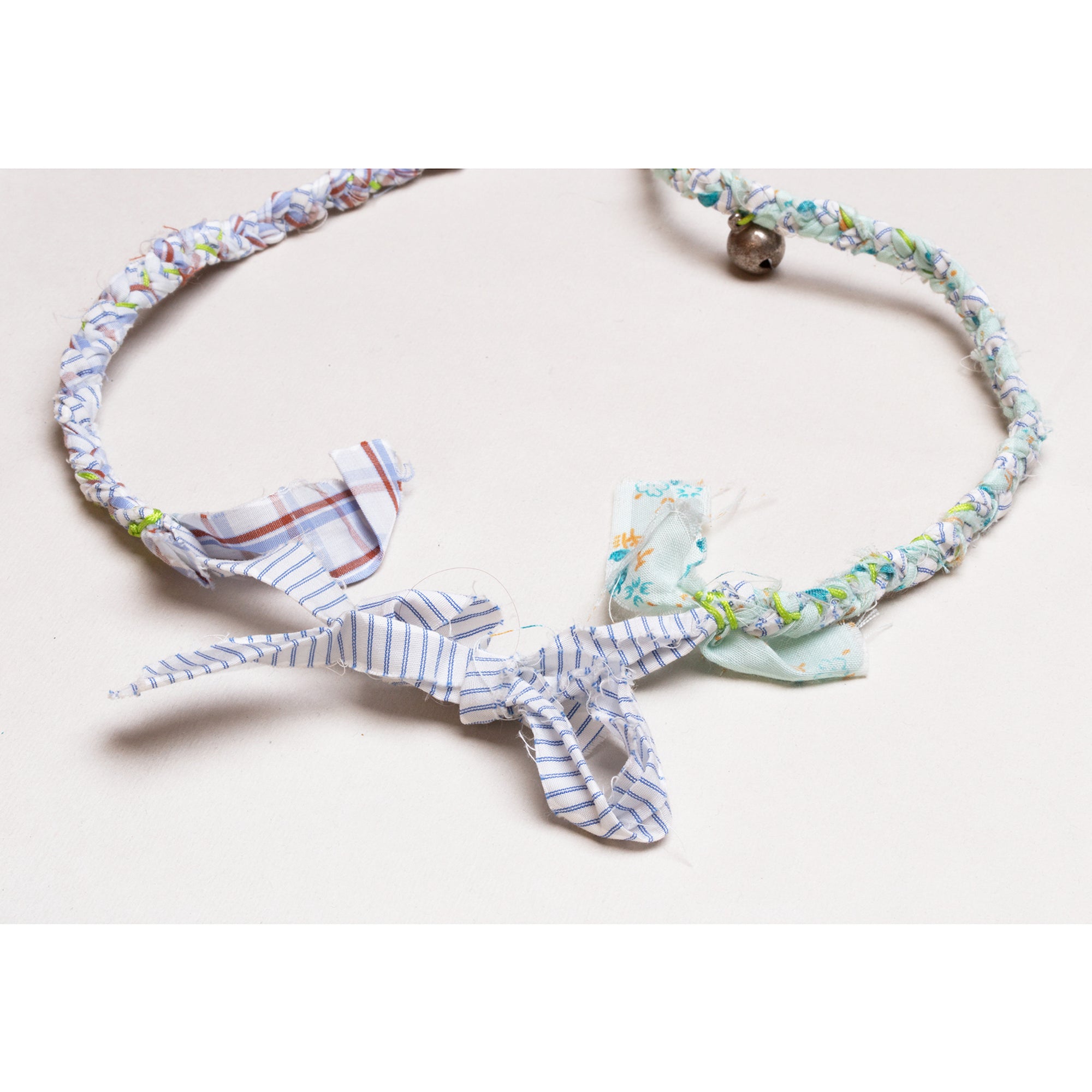 Vintage Fabric Necklace with Floral Pendant