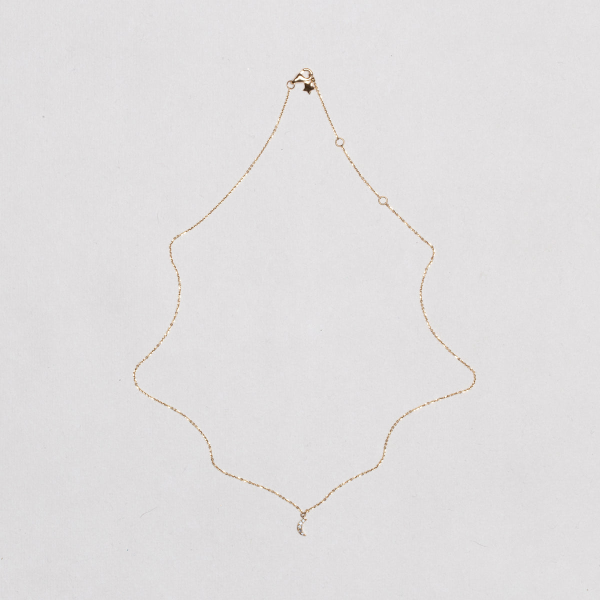 18ct Gold Diamond Crescent Moon Necklace