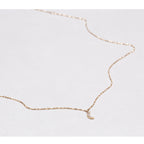 18ct Gold Diamond Crescent Moon Necklace