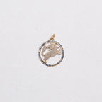 Vintage 9ct Gold Leo Pendant Charm with Sapphires