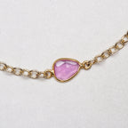 Gold Chain Bracelet with Sliced Ruby