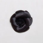 Vintage Chanel Camelia Pendant Pin Brooch - Black