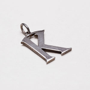 Vintage Cassandra Goad "K" Charm Pendant in Sterling Silver