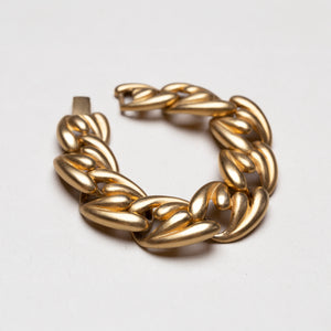 Vintage Set of Gold-tone Chain Necklace and Bracelet