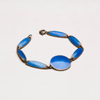 Vintage Norwegian Art Deco Blue Enamel Bracelet