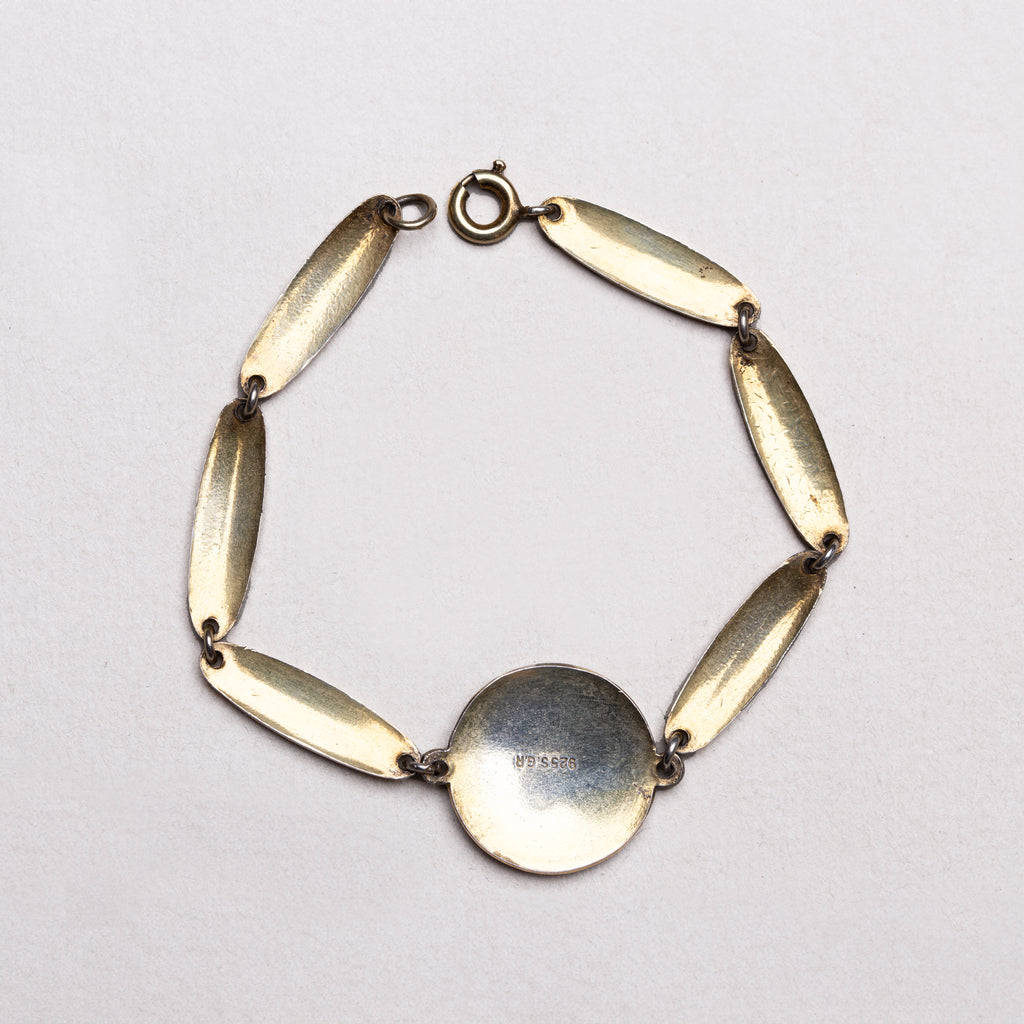 Vintage Norwegian Art Deco Blue Enamel Bracelet