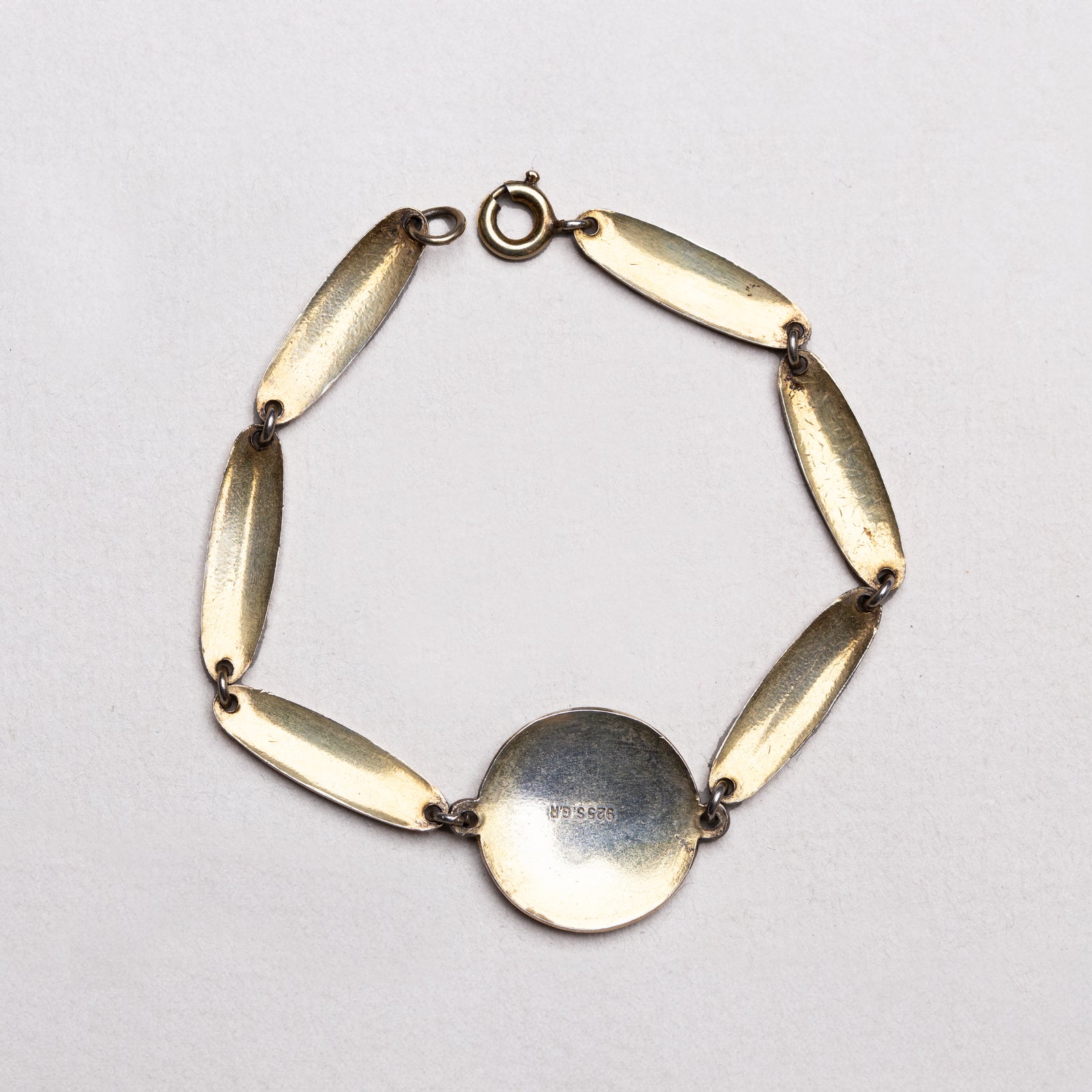 Vintage Norwegian Art Deco Blue Enamel Bracelet