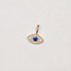 14ct Gold Evil Eye Pendant Charm with Diamonds