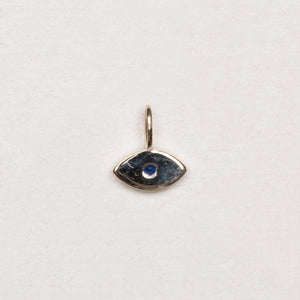 14ct Gold Evil Eye Pendant Charm with Diamonds