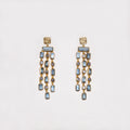 Triple Row Chandelier Earrings with Kyanite and Labradorite