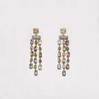 Triple Row Chandelier Earrings with Kyanite and Labradorite