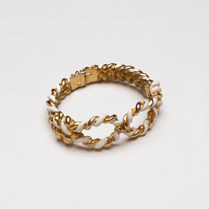 Vintage KJL Woven Enamel and Gold Bracelet