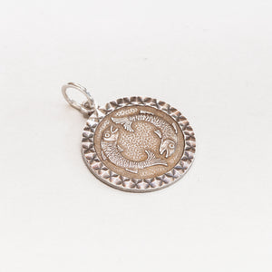 Vintage Silver Pisces Charm Pendant