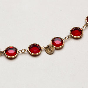 Vintage Chanel Red Gripoix Gold Plated Brass Sautoir Necklace