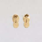 Twin Oval Stud Earrings in Gold-plated and Silver