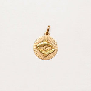 Vintage 18ct Gold Pisces Charm Pendant