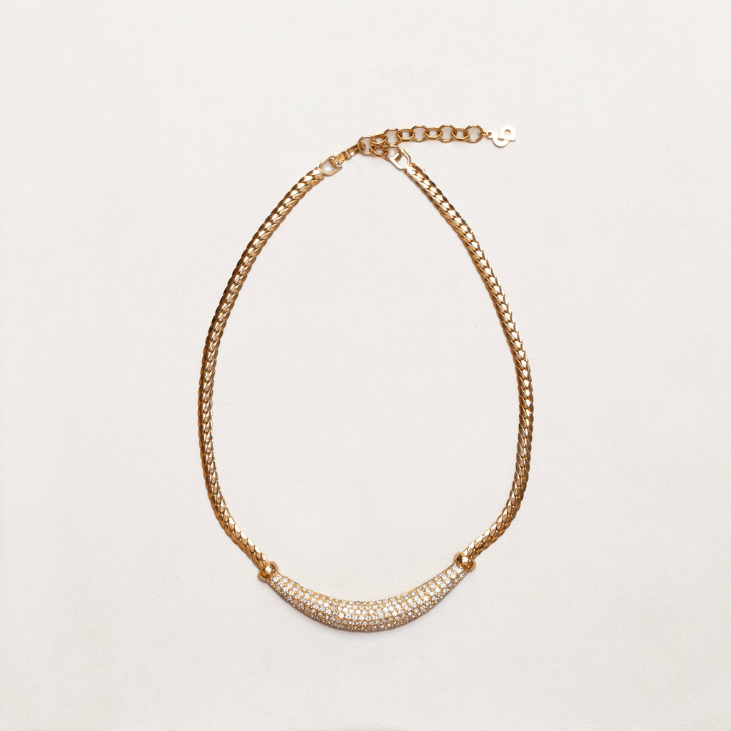 Vintage Christian Dior Pavé Rhinestone Collar Necklace