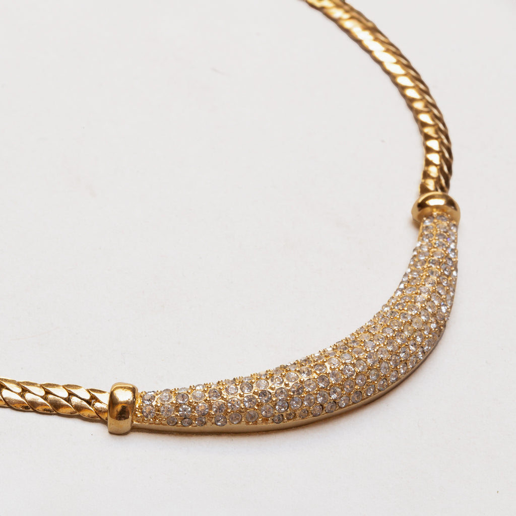 Vintage Christian Dior Pavé Rhinestone Collar Necklace