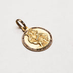 Vintage Gold St. Christopher Pendant with Black Diamonds