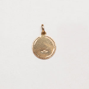 Vintage Gold St. Christopher Pendant with Black Diamonds