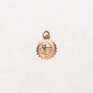 Vintage Rare 9ct Gold Sagittarius Charm Pendant