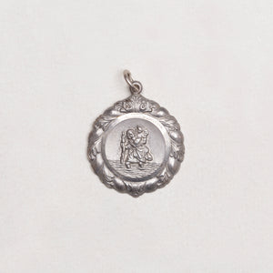 Vintage Sterling Silver St. Christopher Charm Pendant