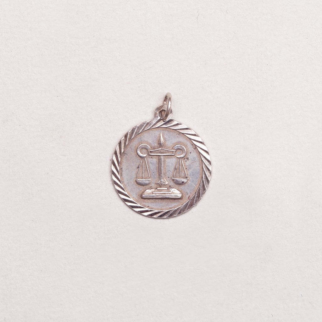 Vintage Silver Libra Charm Pendant
