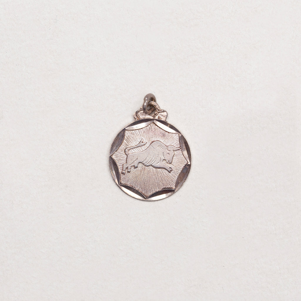 Vintage Sterling Silver Taurus Pendant Charm
