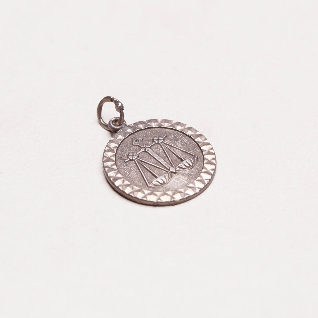Vintage Silver Libra Charm Pendant