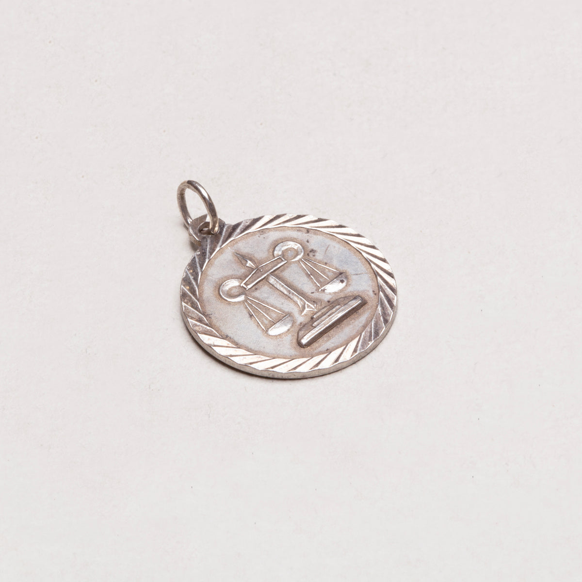 Vintage Silver Libra Charm Pendant