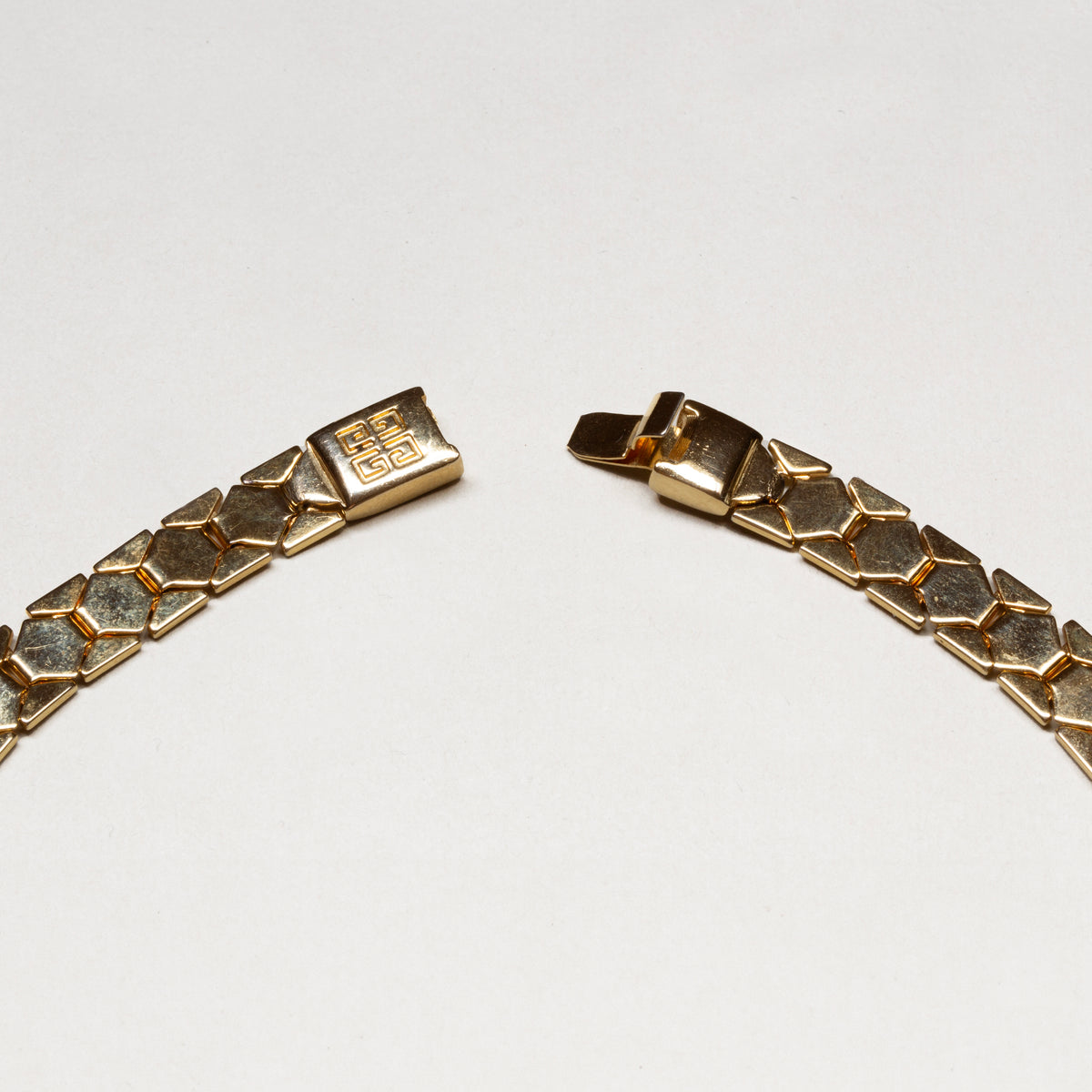 Vintage Givenchy Gold Geometric Link Necklace