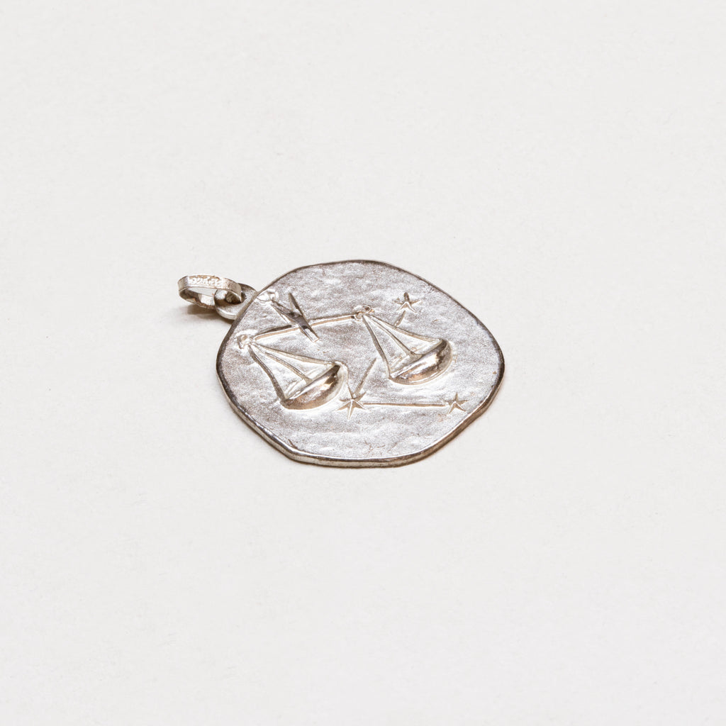 Vintage Silver Libra Charm Pendant