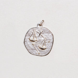 Vintage Silver Libra Charm Pendant