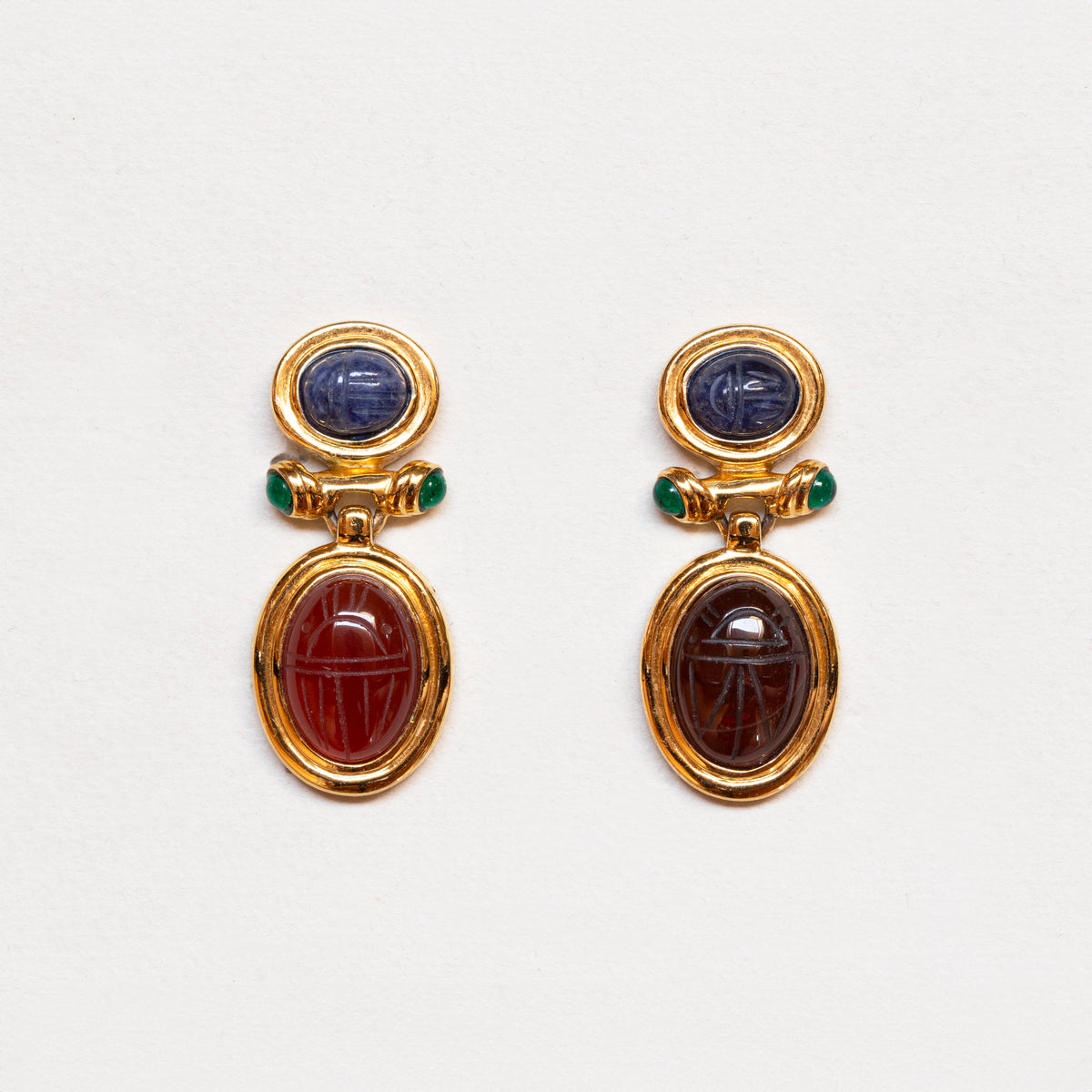 Vintage Givenchy Scarab Drop Earrings