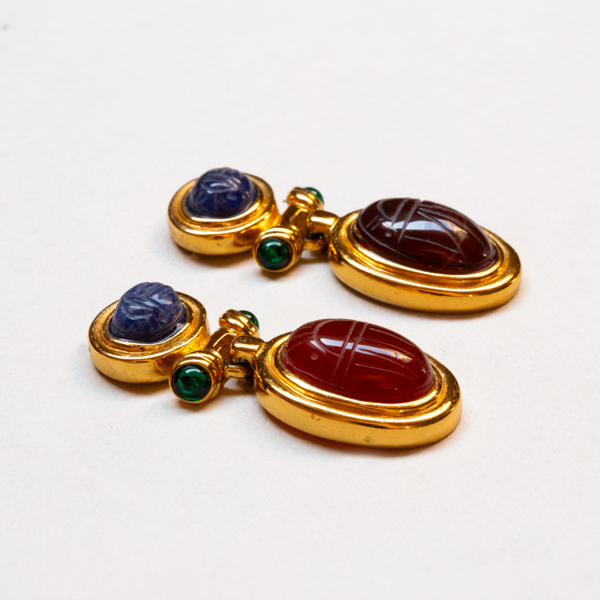 Vintage Givenchy Scarab Drop Earrings