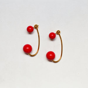 Vintage Marni Red Bead Drop Earrings