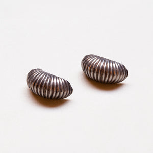 Vintage Tiffany & Co. Ribbed Silver Clip-on Earrings