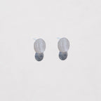 Twin Oval Stud Earrings in Gold-plated and Silver