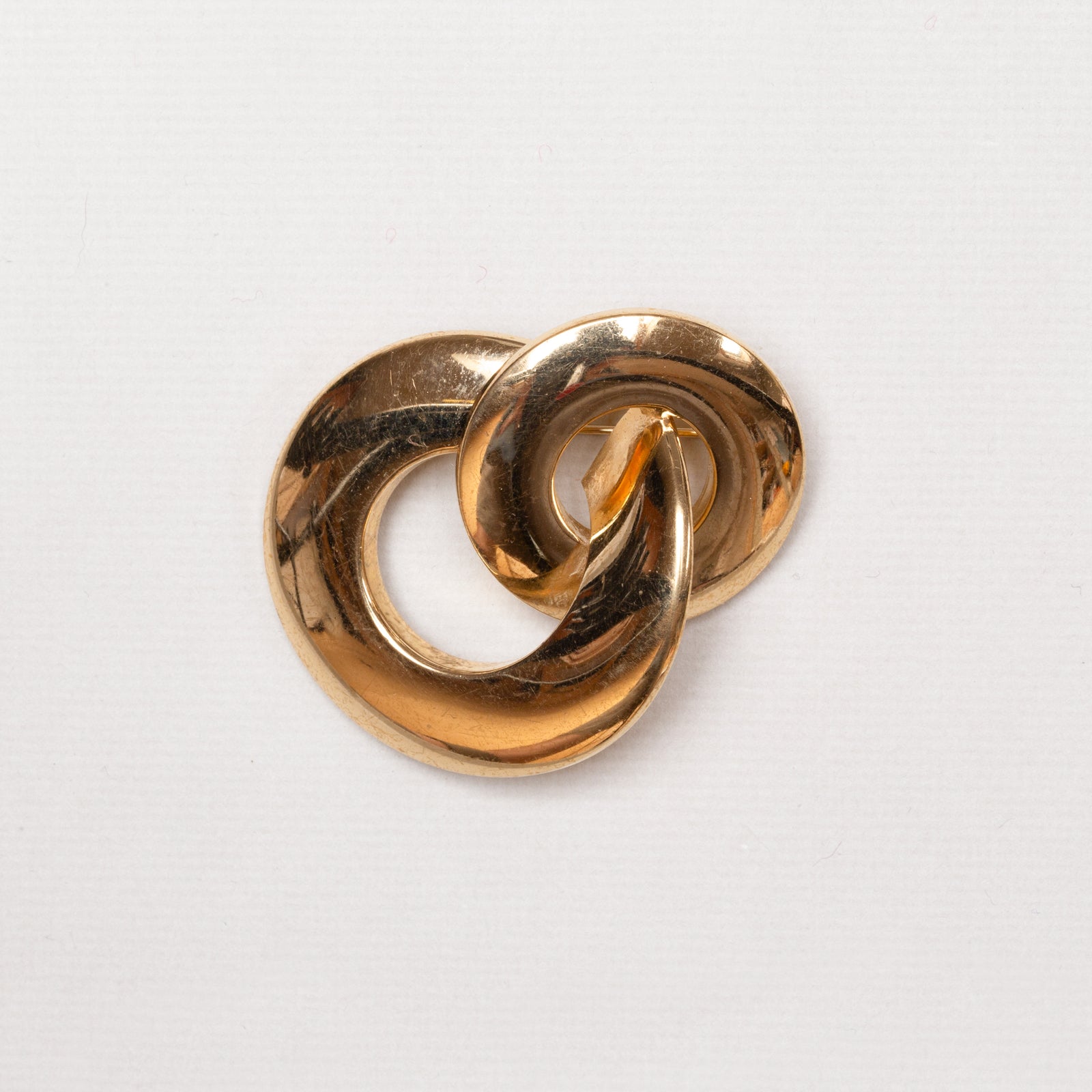 Vintage Christian Dior Gold-Tone Interlocking Circle Brooch